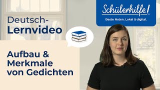 Aufbau und Merkmale von Gedichten  Gedichtanalyse 🎓 Schülerhilfe Lernvideo Deutsch [upl. by Aramas]