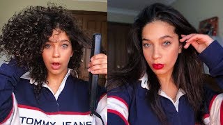 STRAIGHTENING CURLY HAIR  Jayme Jo [upl. by Yecak]