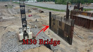 M30 Bridge Update Edenville  Tobacco River Earthen Embankment wrapping up Drone  Dam Collapse [upl. by Koa]