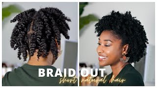 Braid Out on Short Type 4 Natural Hair  Defined with a little fluff [upl. by Eramal316]