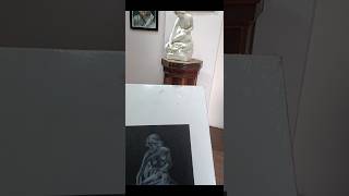 Live drawing shorts video full figure drawing black paper drawing with white charcoal pencil ✏️📝 [upl. by Tihw294]