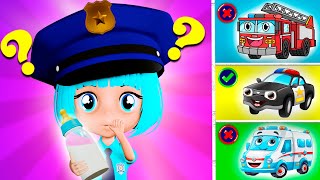 Baby PoliceGirl and Policeman Song 👮‍♂️🚓🚨  Kids Songs and Nursery Rhymes  Lights Kids 3D [upl. by Xylon]