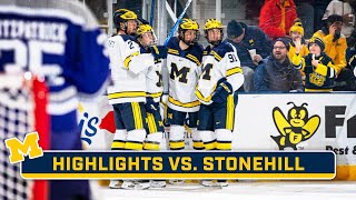 Stonehill College at Michigan  Highlights  Big Ten Hockey  Jan 12 2024 [upl. by Gurl]