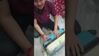 unboxing trolley bag  how to safari bag lock reset safari lockchange [upl. by Reiniar572]