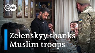 Zelenskyy honors Ukraines Muslim soldiers at Ramadan Iftar dinner  DW News [upl. by Yaj276]