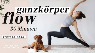 Yoga Ganzkörper Flow für Kraft Energie und Beweglichkeit  30 Minuten  macht happy amp wach [upl. by Abroms551]