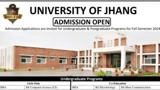 University 🎓 of jhang officialAmission open 2024open admission uoj [upl. by Dewees140]