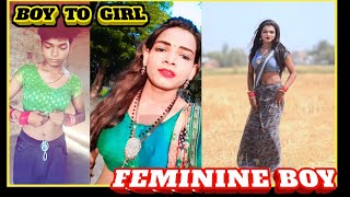 AWESOME BOY TO GIRL  FEMININE BOY  INDIAN MALE TO FEMALE  BOY DANCE IN GIRLS CLOTHES [upl. by Aniara]