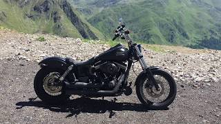 Harley Davidson Street Bob dyna Timmelsjoch Exhaust Soundcheck 2500m Kesstech ESM 2 Shorty [upl. by Julia]