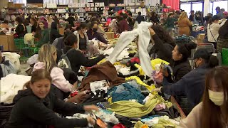 Bargain Hunters Find Discounted Designer Clothes at Bin Sale [upl. by Kreager]