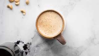 Blender Salted Caramel Latte  Healthy Vegan Cozy Drink [upl. by Eisnil]