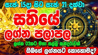 Weekly Horescope  From September 15 to September 21  Sathiye Lagna Palapala 2024  Horoscope Lanka [upl. by Atinet996]