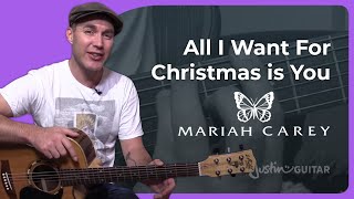 All I Want For Christmas Is You by Mariah Carey  Guitar Lesson [upl. by Acus]