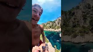 A Lot of cliff Diving In the Calanque den Vau travel shorts short cliffjumping france [upl. by Adnawt]