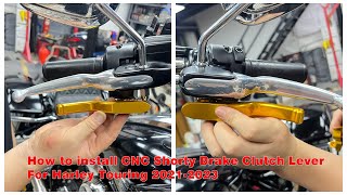 How to install CNC Shorty Brake Clutch Lever For Harley Touring Street Road Glide King ST 20212023 [upl. by Tacy941]