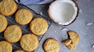 Coconut Cookies recipe  How To Make Coconut Cookies  Elmi’s Plate [upl. by Ahsahs]