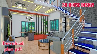 3040 duplex house plan  3 bedroom duplex house design  manis home [upl. by Eiclud]