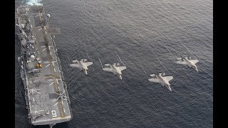 US Navy has put to sea the first ever F35 aircraft carrier a warning to China and North Korea [upl. by Eirol]