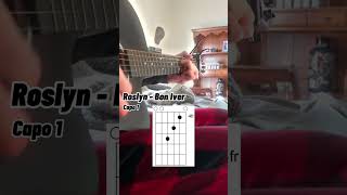 Roslyn  Bon Iver Guitar Tutorial guitar guitartutorial fy foryou guitarlesson reesesriffs [upl. by Maffa]