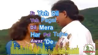 yeh dil yeh pagal dil mera Hindi karaoke for Male Singers [upl. by Joline223]