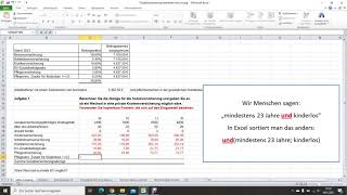 Sozialversicherung  Fallbeispiele mit Excel berechnen [upl. by Ripleigh]