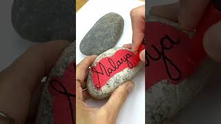 Personalized Painted Rocks rockpaintingideas giftideas handmadegifts homemadegiftideas [upl. by Yclehc]