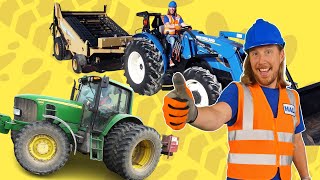 Tractors for Kids  Handyman Hal uses amazing Tractors for work 🚜 [upl. by Block]