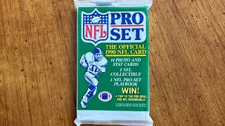 1990 NFL Pro Set Football cards plastic wax pack opening rip [upl. by Nayb]