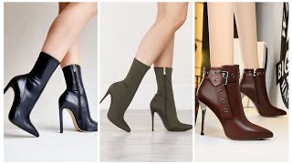 stunning collection of leather high heel boots [upl. by Soulier]