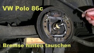 VW Polo 86c Bremse hinten wechseln Reparatur [upl. by Ahsik272]