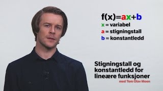 Stigningstall og konstantledd for lineære funksjoner [upl. by Karmen]