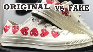 Comme Des Garcons X Converse Play Multi Heart Low Original amp Fake [upl. by Elleved]