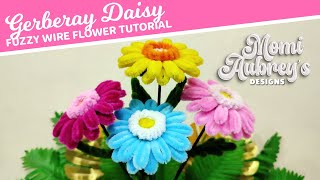 Gerbera Daisy Fuzzy Wire Flower Tutorial [upl. by Flo889]