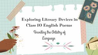 Literary Devices in Class 10 English Poems  CBSE Exam Revision [upl. by Clyve]