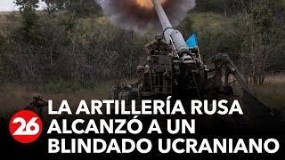 La artillería rusa logra impacto en blindados de Ucrania [upl. by Estas]