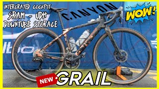 New canyon grail prototype gravel bike spotted at unbound 2023 [upl. by Ahsilet240]