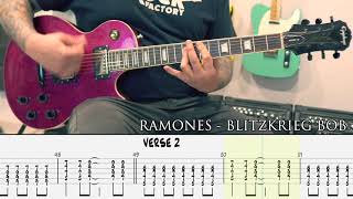 RAMONES  Blitzkrieg Bop GUITAR COVER  TAB [upl. by Aicelet174]