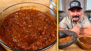 How to Make SALSA TATEMADA  Charred Salsa Roja Recipe al Molcajete amp Blended [upl. by Terhune]