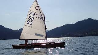 Sailing a 12 feet Duck punt at lake Colibita Romania [upl. by Akinej]