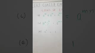 CLASS 8 EXPONENTS AND POWERSLAWS OF EXPONENTS [upl. by Toogood]