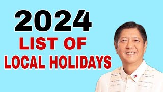 LIST OF HOLIDAYS 2024 [upl. by Rosanne]