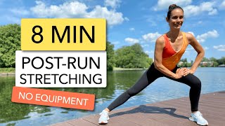 8 MIN POSTRUN STRETCHING  COOL DOWN FOR RUNNERS  NO EQUIPMENT [upl. by Hanford]