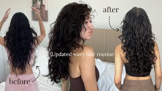 ༄ؘupdated wavy hair routine  2A 2B amp 2C curls  deva cut༄ [upl. by Gualtiero]