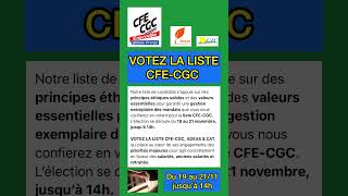 VOTEZ LA LISTE DE CANDIDAT CFECGC syndicat election orange cfecgc cat conseildesurveillance [upl. by Yemarej470]