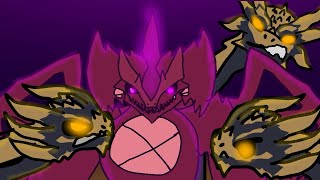 Destroyah vs Keizer Ghidorah Godzilla fight animation [upl. by Frymire]