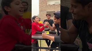 Bacha samjha kya🔥 little arm wrestler attitude status😈 armwrestler armwrestlingchamp funny sport [upl. by Ainigriv250]