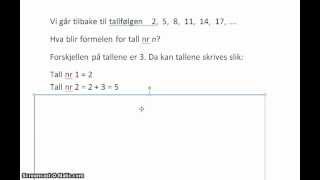 Tallfølge  finne formelen for tall nr n [upl. by Nilad]