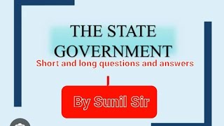 State Government  Class 7 Civics  Questions and Answers [upl. by Acsehcnarf525]