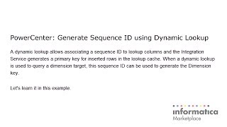 PowerCenter Generate Sequence using Dynamic Lookup [upl. by Zeiger]