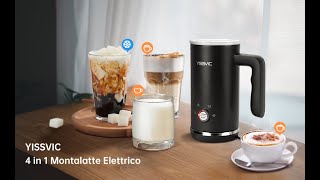 Cappuccinatore Montalatte Elettrico Yissvic 4 in 1 Gustosa schiuma di latte anche a freddo [upl. by Ethben691]